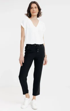 Pantalons<Armand Thiery Pantalon fluide élastiqué au dos - Noir
