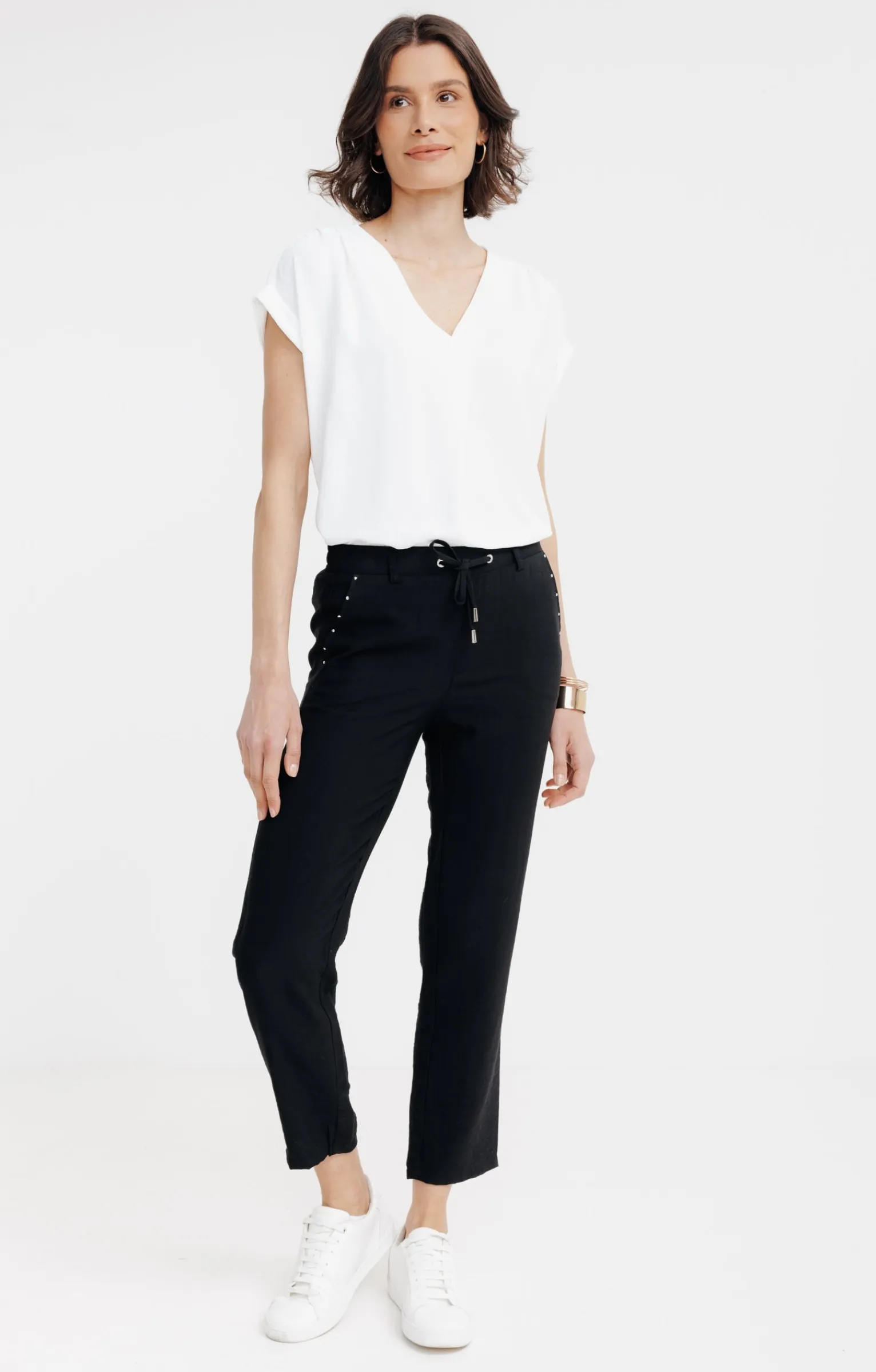 Pantalons<Armand Thiery Pantalon fluide élastiqué au dos - Noir