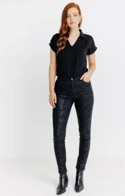 Pantalons<Armand Thiery Pantalon imprimé animal - Noir