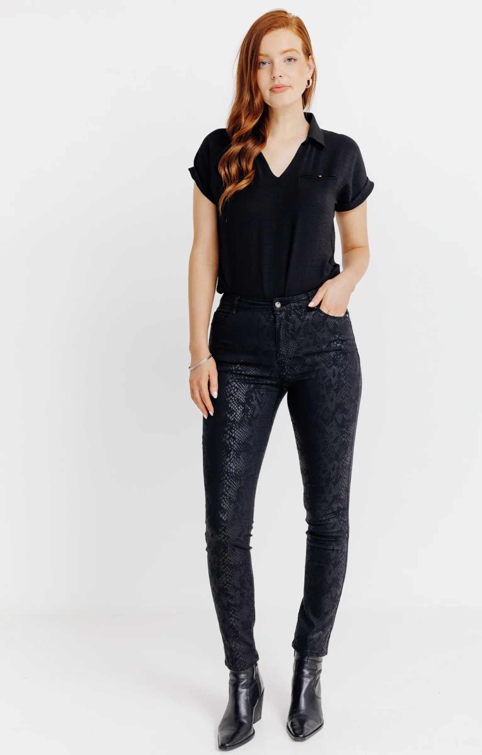 Pantalons<Armand Thiery Pantalon imprimé animal - Noir
