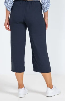 Pantalons<Armand Thiery Pantalon large fluide ceinture rafia - Marine