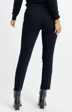 Pantalons<Armand Thiery pantalon maille slim bouton fantaisie - Noir