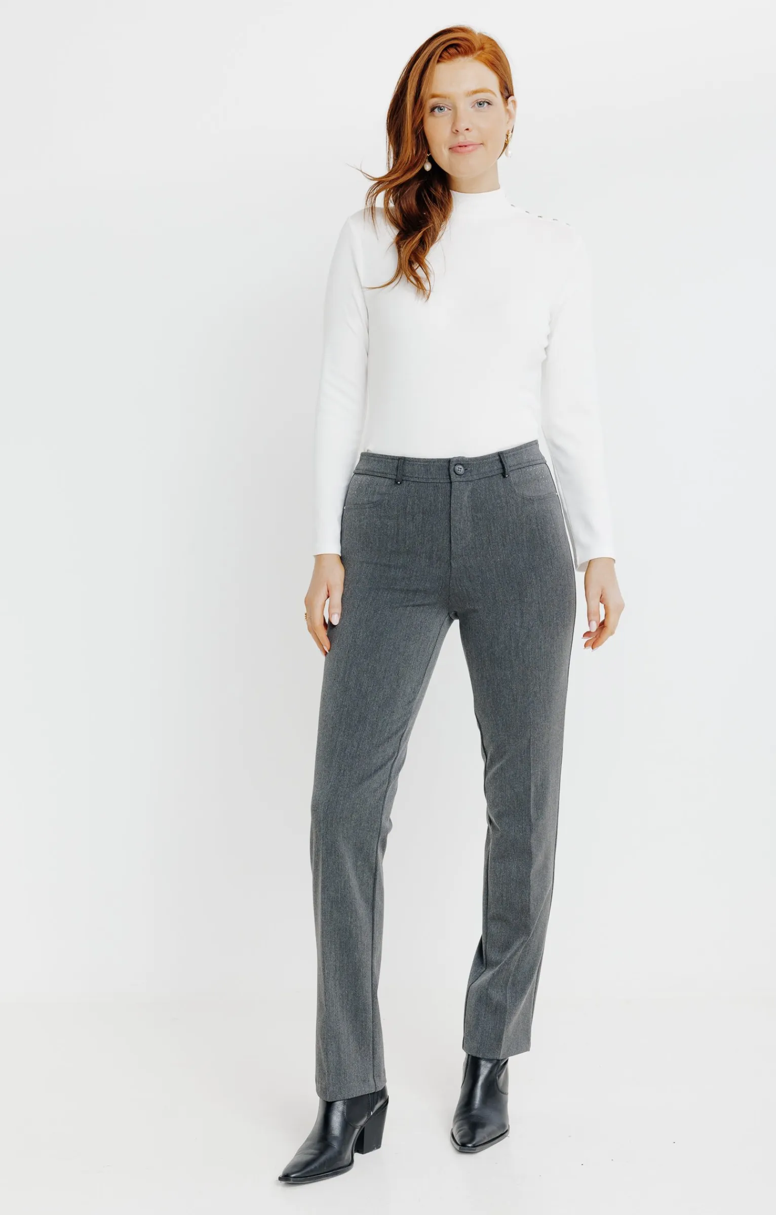 Pantalons<Armand Thiery Pantalon montage lorenzo détails strass - Anthracite