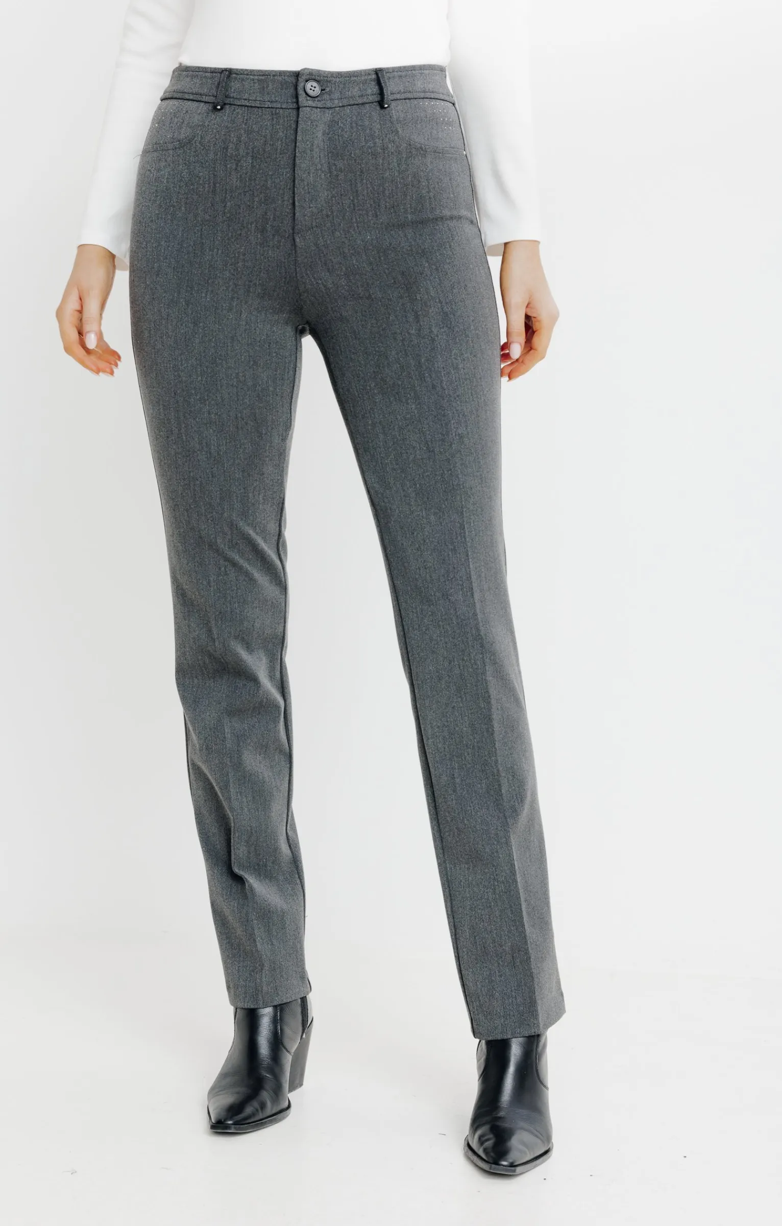 Pantalons<Armand Thiery Pantalon montage lorenzo détails strass - Anthracite