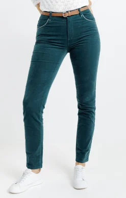 Pantalons<Armand Thiery Pantalon velours clouté avec ceinture - Sapin