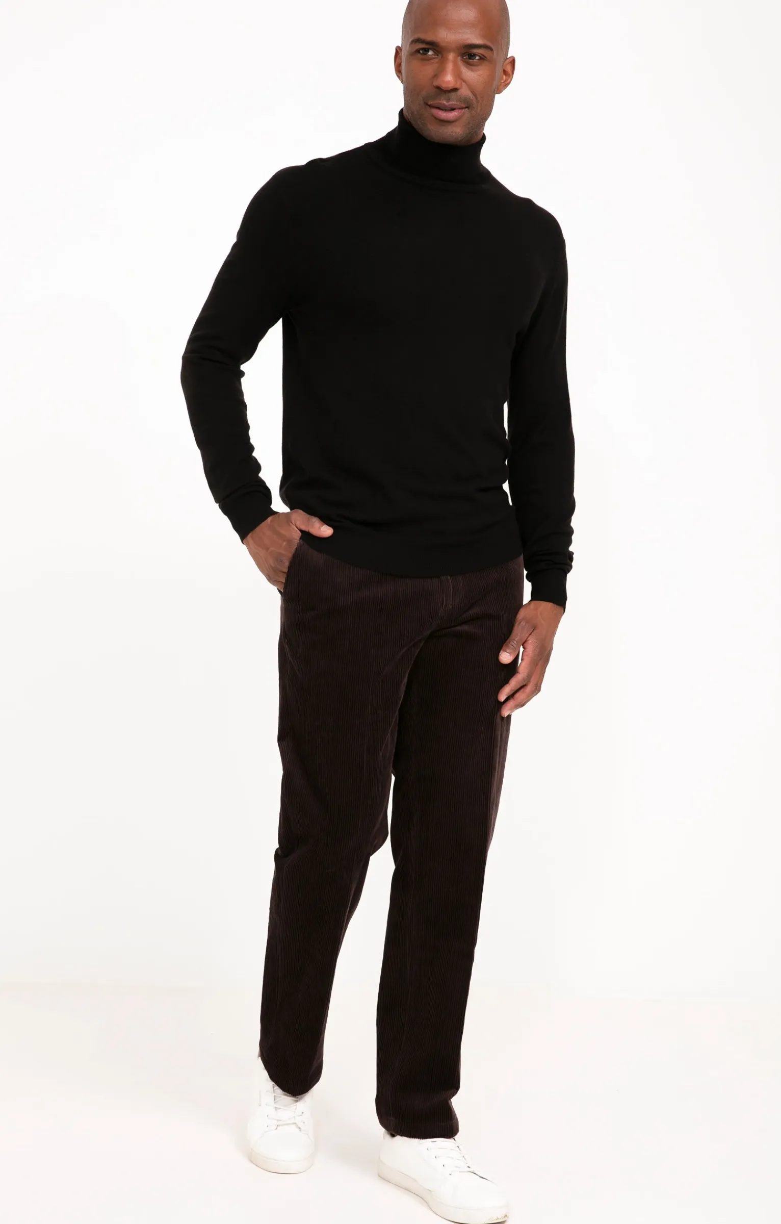 Pantalons<Armand Thiery Pantalon velours extensible - Marron