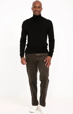 Pantalons<Armand Thiery Pantalon velours extensible - Kaki