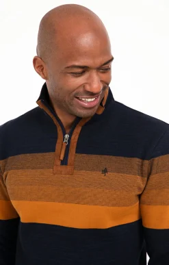 Polos & Tee-shirts<Armand Thiery Polo col montant Bluesued - Camel