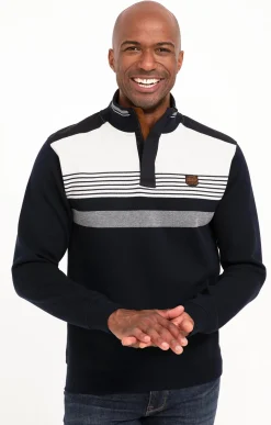 Polos & Tee-shirts<Armand Thiery Polo col montant manches longues Blanco - Marine