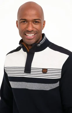 Polos & Tee-shirts<Armand Thiery Polo col montant manches longues Blanco - Marine