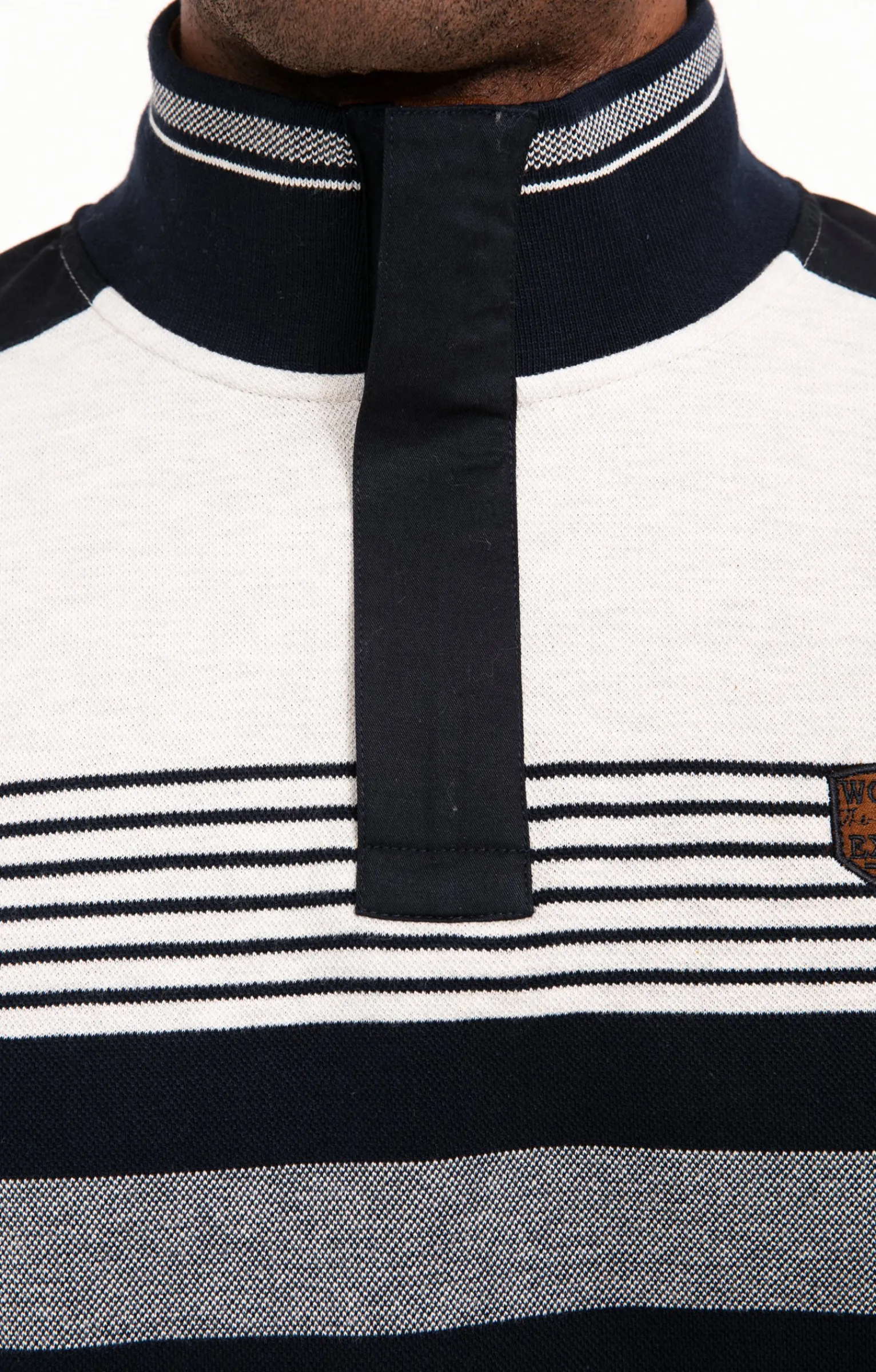Polos & Tee-shirts<Armand Thiery Polo col montant manches longues Blanco - Marine