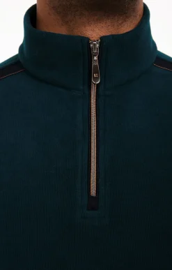 Polos & Tee-shirts<Armand Thiery Polo col montant manches longues Dolce - Pétrole