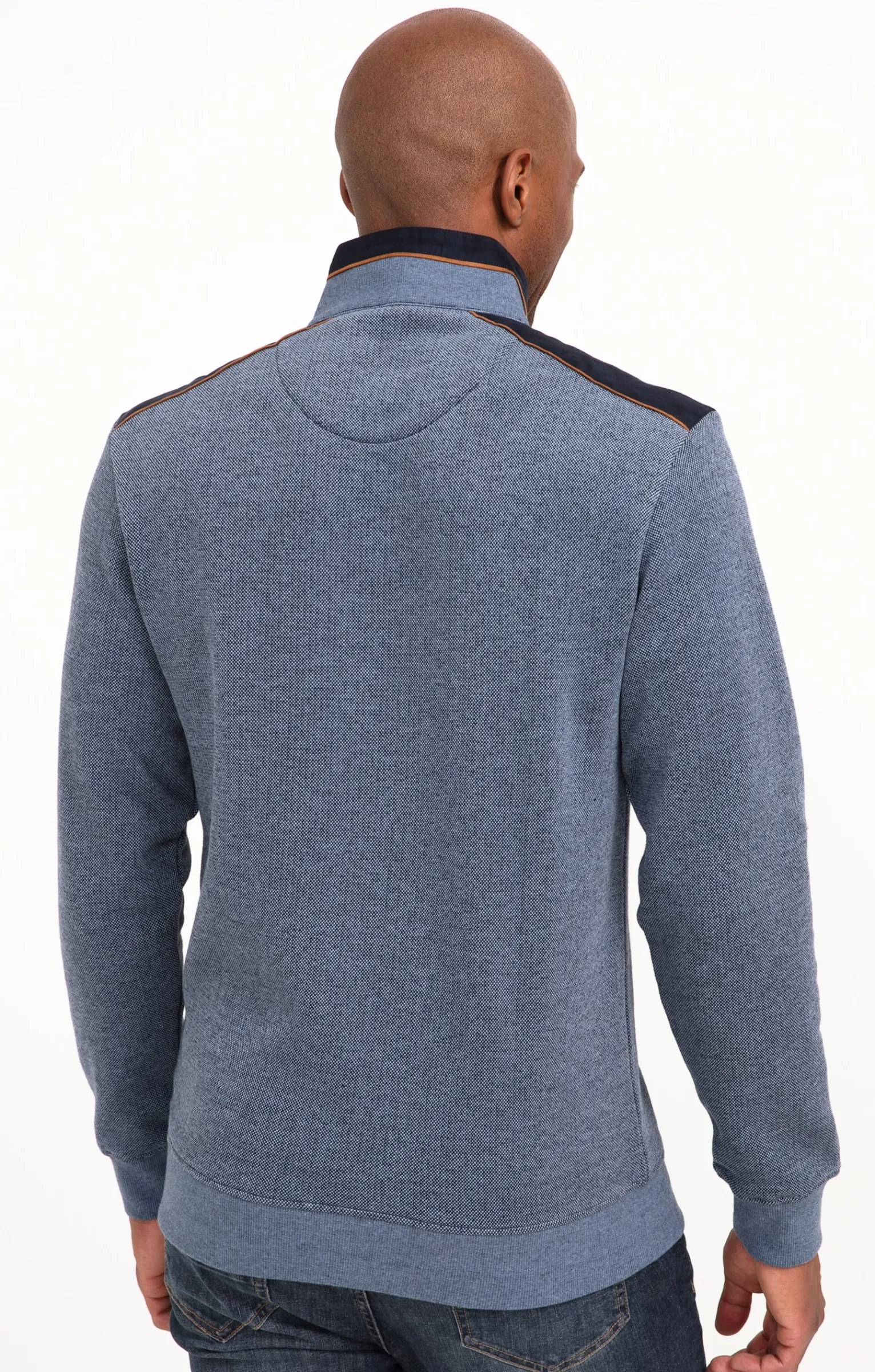 Polos & Tee-shirts<Armand Thiery Polo col montant manches longues - Bleudur