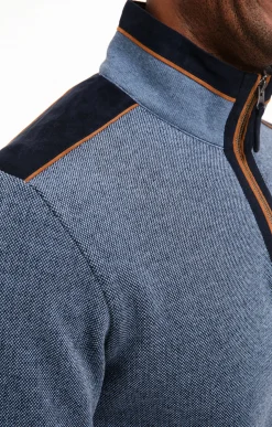 Polos & Tee-shirts<Armand Thiery Polo col montant manches longues - Bleudur