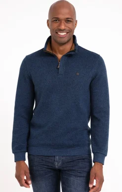 Polos & Tee-shirts<Armand Thiery Polo col montant manches longues Chaud - Bleudur