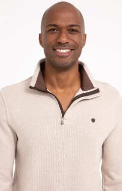 Polos & Tee-shirts<Armand Thiery Polo col montant manches longues Chaud - Beige