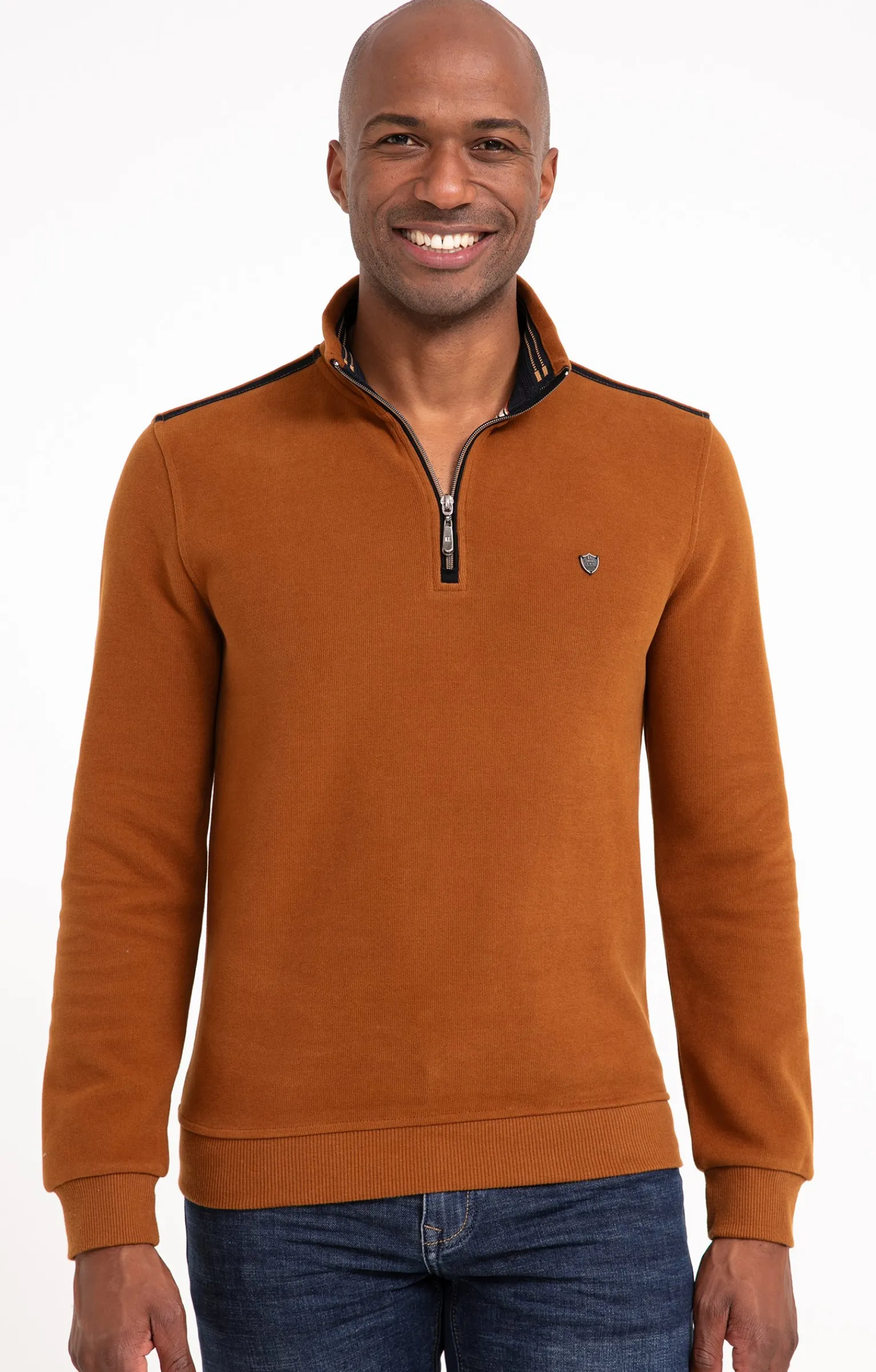 Polos & Tee-shirts<Armand Thiery Polo col montant manches longues Dolce - Camel
