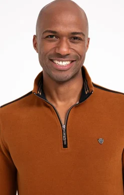 Polos & Tee-shirts<Armand Thiery Polo col montant manches longues Dolce - Camel