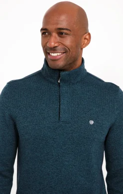 Polos & Tee-shirts<Armand Thiery Polo col montant manches longues Chaud - Pétrole