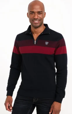 Polos & Tee-shirts<Armand Thiery Polo col montant manches longues Raysin - Bordeaux