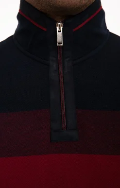 Polos & Tee-shirts<Armand Thiery Polo col montant manches longues Raysin - Bordeaux