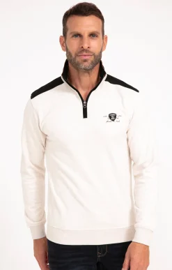 Polos & Tee-shirts<Armand Thiery Polo col montant manches longues Molty - Écru