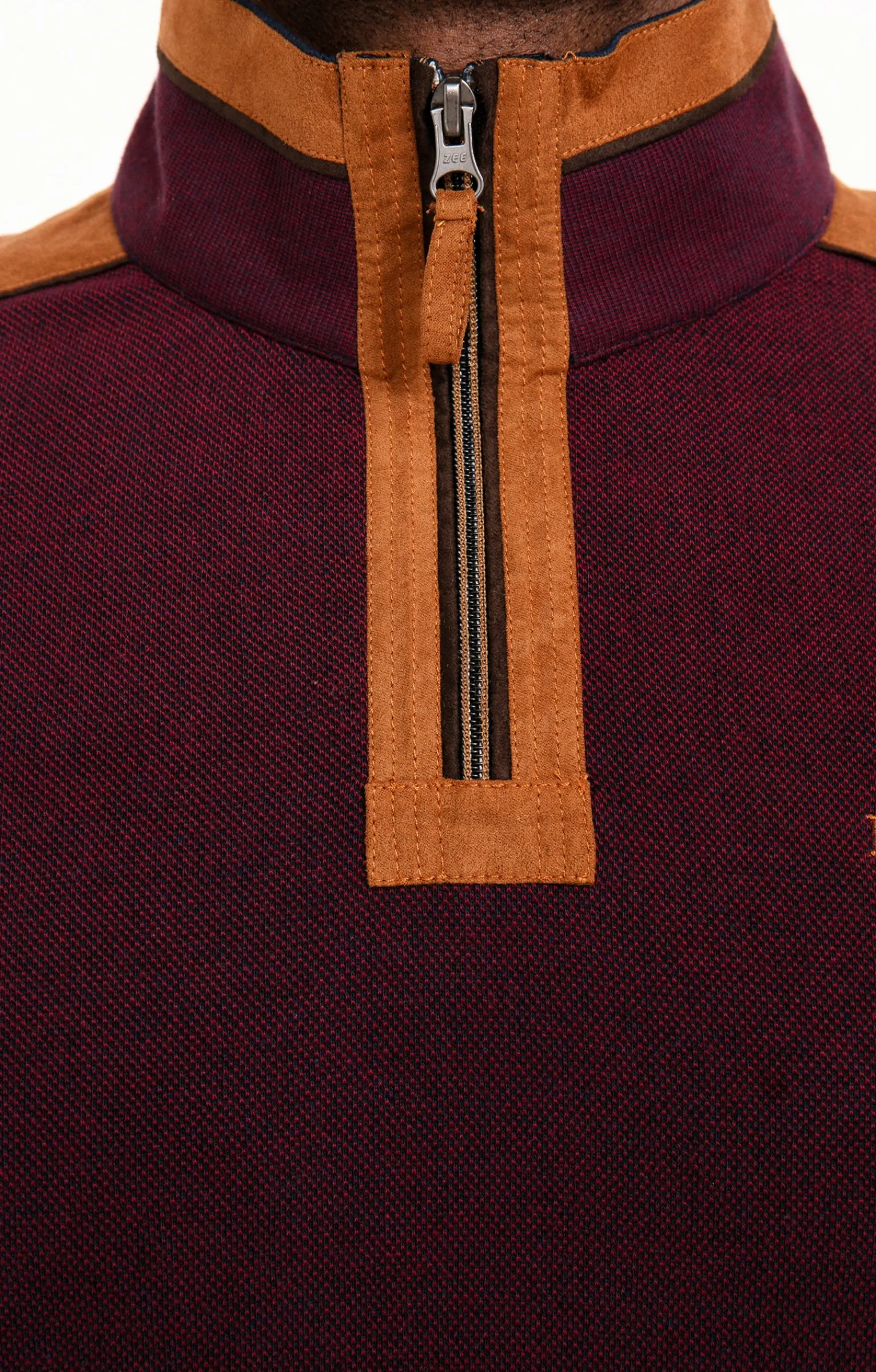 Polos & Tee-shirts<Armand Thiery Polo col montant manches longues - Bordeaux