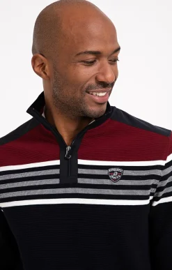 Polos & Tee-shirts<Armand Thiery Polo col montant manches longues Ray - Bordeaux
