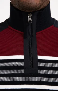 Polos & Tee-shirts<Armand Thiery Polo col montant manches longues Ray - Bordeaux