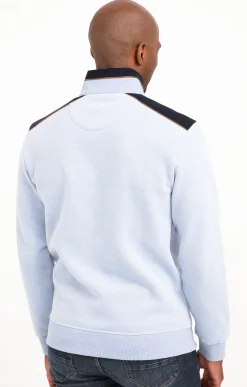 Polos & Tee-shirts<Armand Thiery Polo col montant manches longues - Bleuciel
