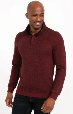 Polos & Tee-shirts<Armand Thiery Polo col montant manches longues Chaud - Bordeaux