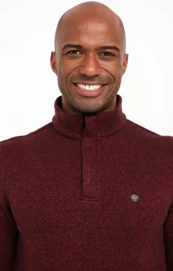 Polos & Tee-shirts<Armand Thiery Polo col montant manches longues Chaud - Bordeaux
