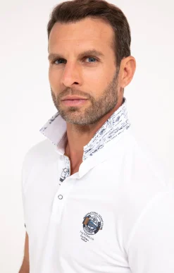 Polos & Tee-shirts<Armand Thiery Polo manches courtes Badgy - Blanc