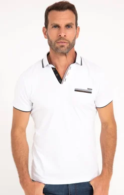 Polos & Tee-shirts<Armand Thiery Polo manches courtes Contrast - Blanc