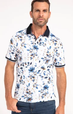 Polos & Tee-shirts<Armand Thiery Polo manches courtes Flower - Blanc