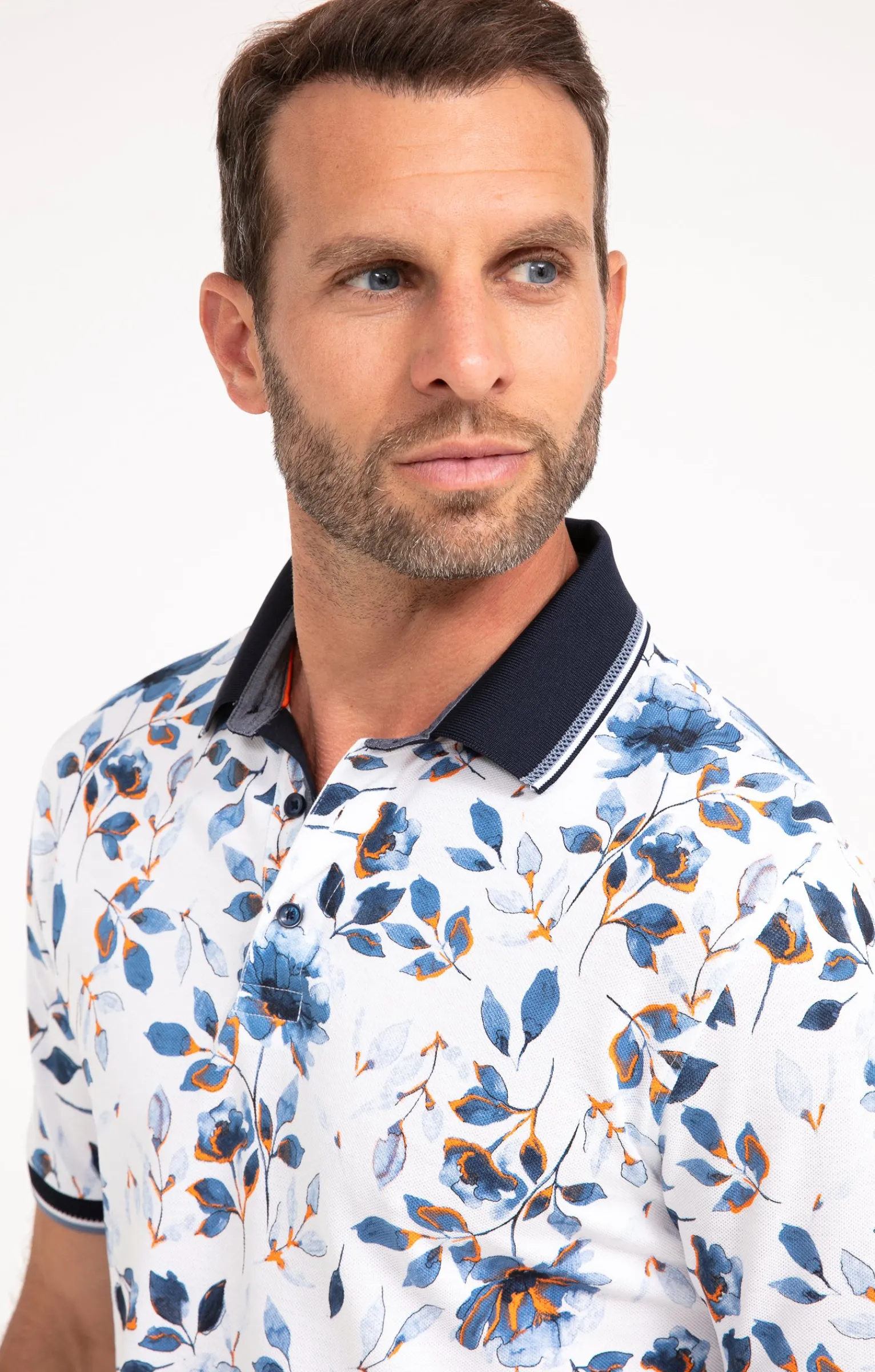 Polos & Tee-shirts<Armand Thiery Polo manches courtes Flower - Blanc