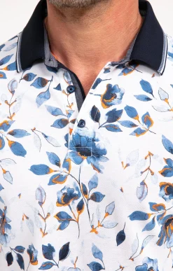 Polos & Tee-shirts<Armand Thiery Polo manches courtes Flower - Blanc