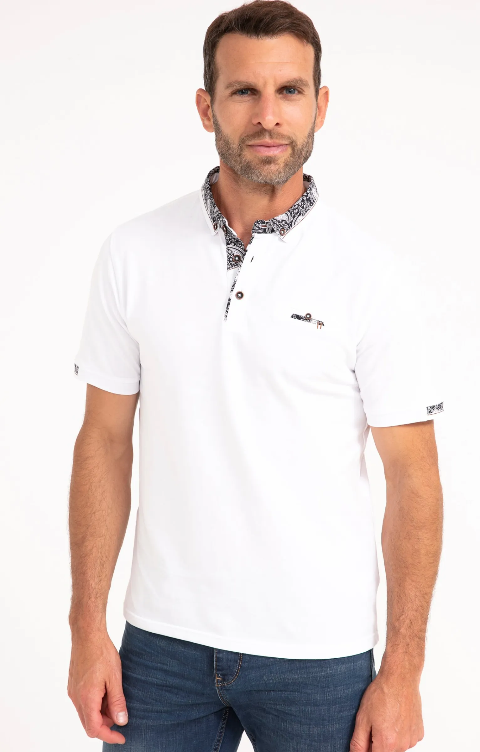 Polos & Tee-shirts<Armand Thiery Polo manches courtes Romantique - Blanc