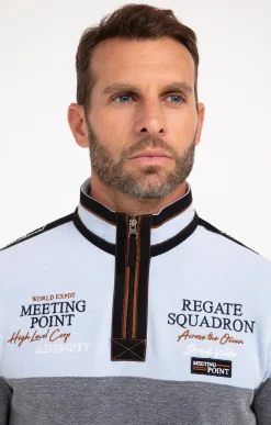 Polos & Tee-shirts<Armand Thiery Polo manches longues Badgy - Bleuciel