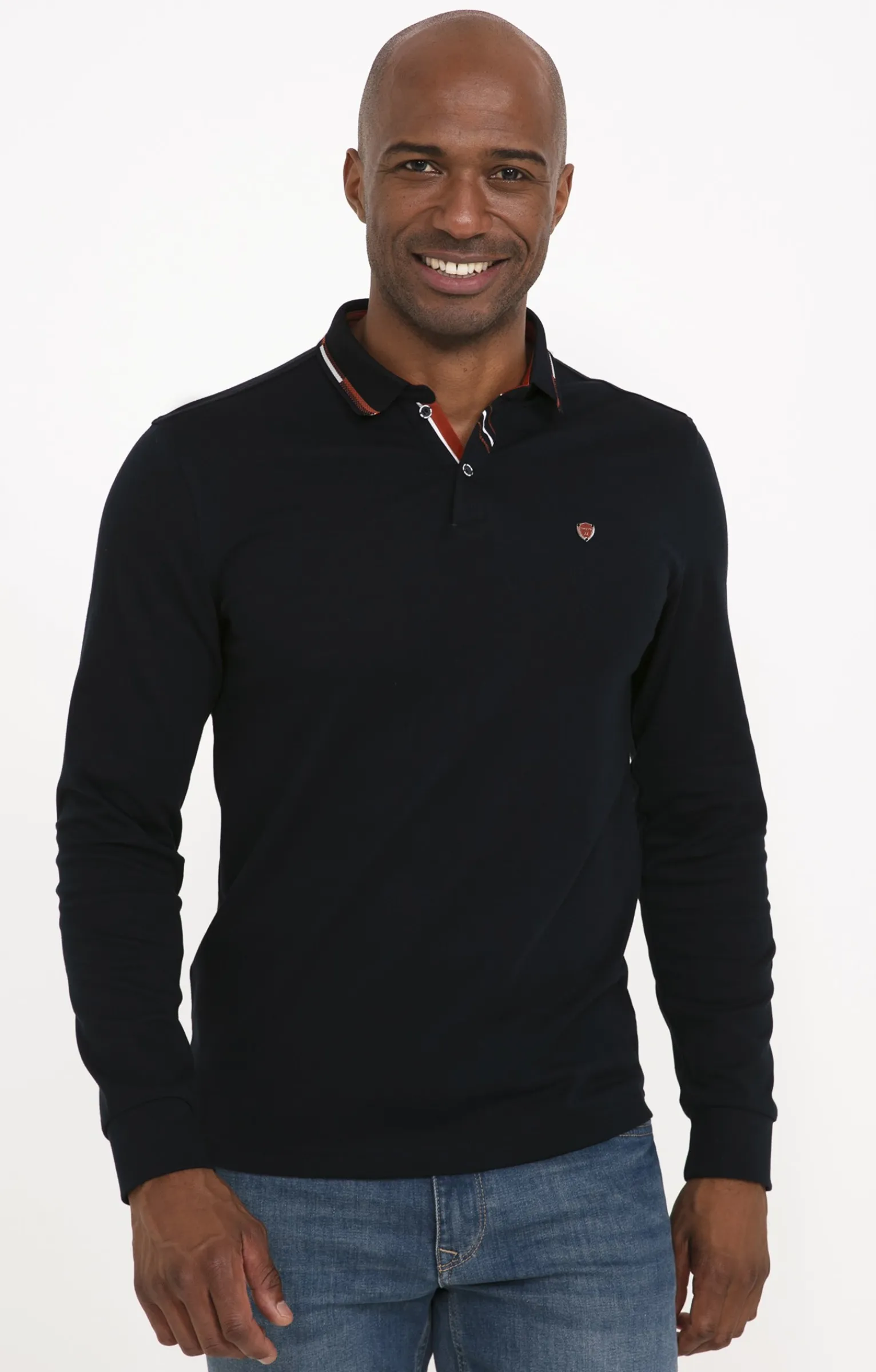 Polos & Tee-shirts<Armand Thiery Polo manches longues Brique - Marine