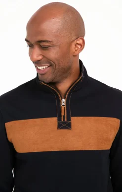 Polos & Tee-shirts<Armand Thiery Polo manches longues col montant Sued - Marine