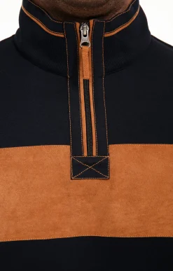 Polos & Tee-shirts<Armand Thiery Polo manches longues col montant Sued - Marine