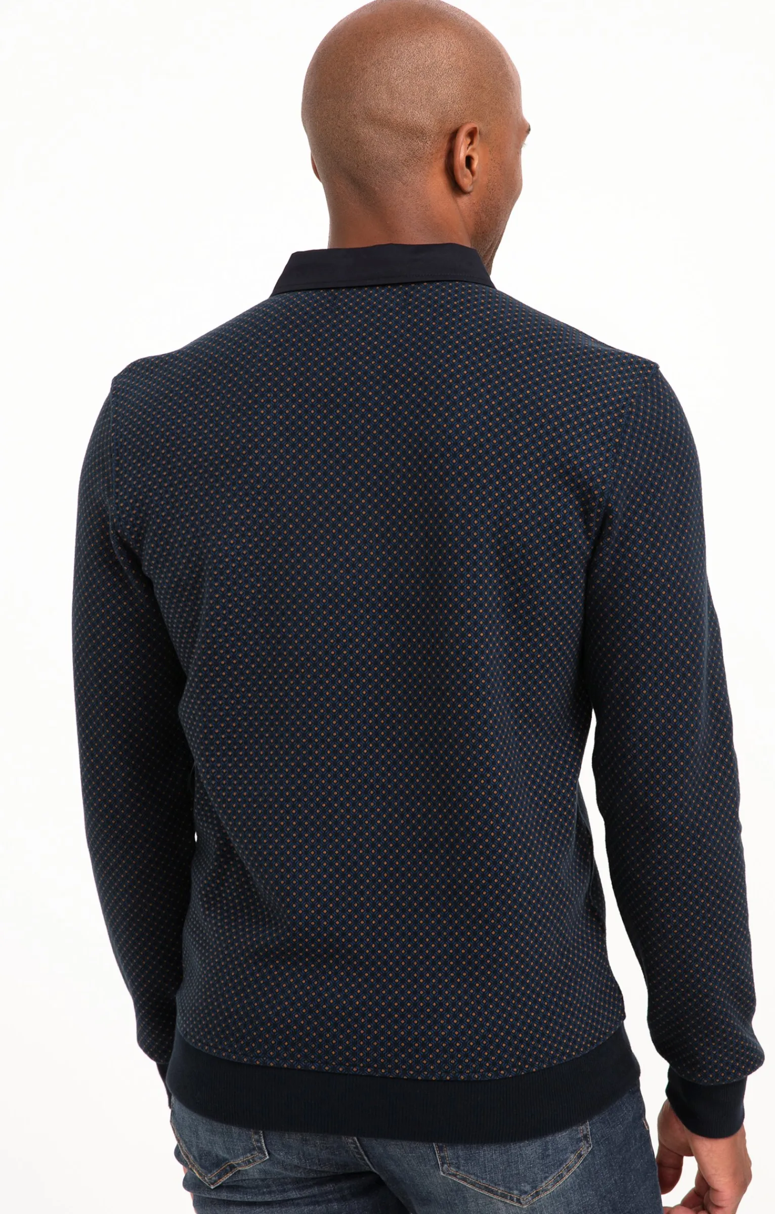 Polos & Tee-shirts<Armand Thiery Polo manches longues Mini Print - Marine