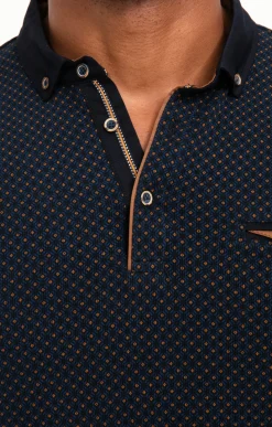 Polos & Tee-shirts<Armand Thiery Polo manches longues Mini Print - Marine