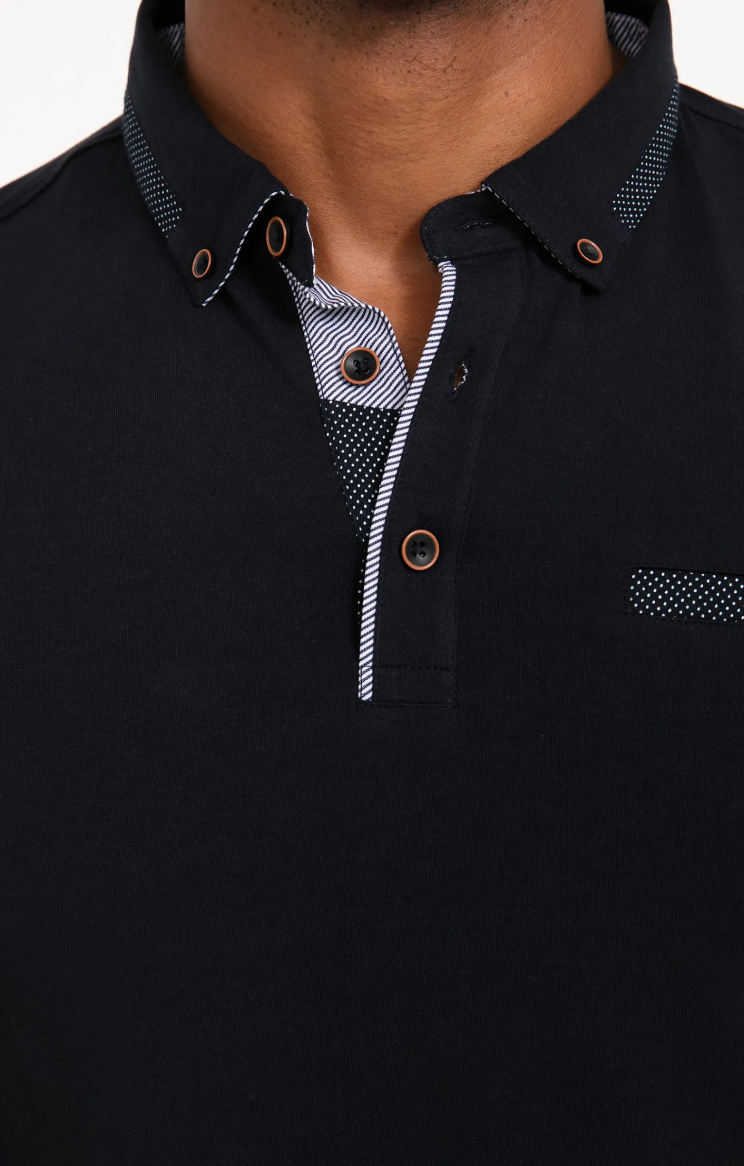 Polos & Tee-shirts<Armand Thiery Polo manches longues New Dot - Marine