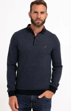 Polos & Tee-shirts<Armand Thiery Polo manches longues Ribby - Bleu
