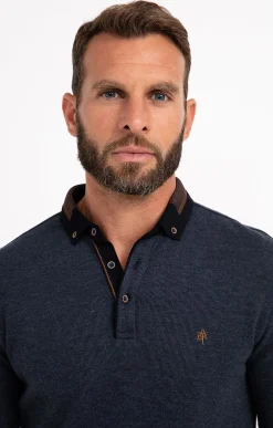 Polos & Tee-shirts<Armand Thiery Polo manches longues Ribby - Bleu