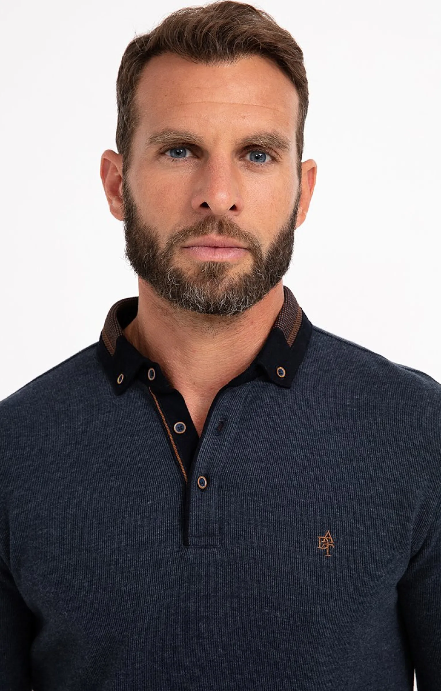 Polos & Tee-shirts<Armand Thiery Polo manches longues Ribby - Bleu