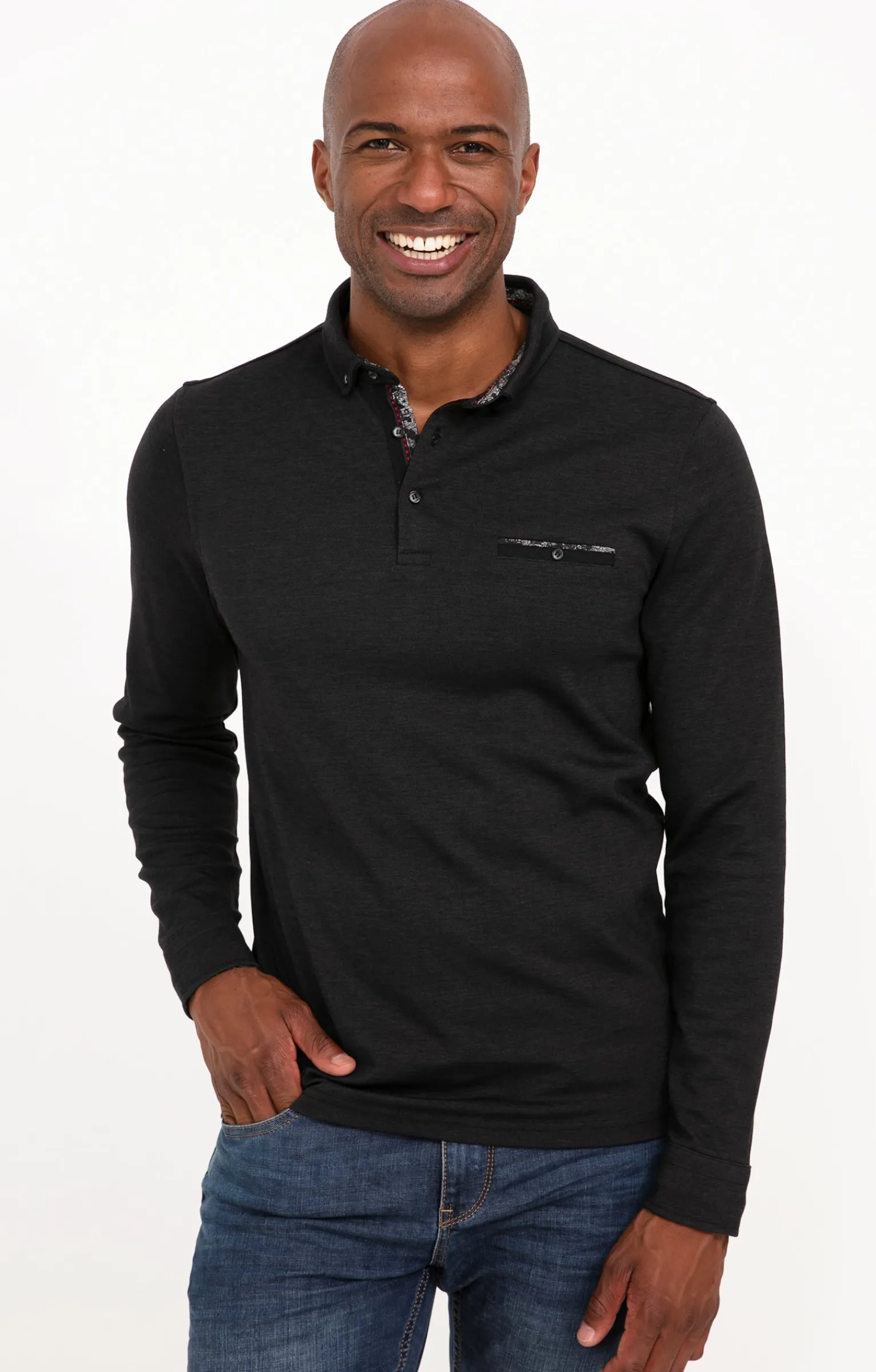 Polos & Tee-shirts<Armand Thiery Polo manches longues Sheldon - Anthracite