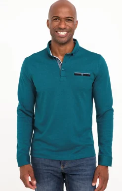 Polos & Tee-shirts<Armand Thiery Polo manches longues Sheldon - Pétrole